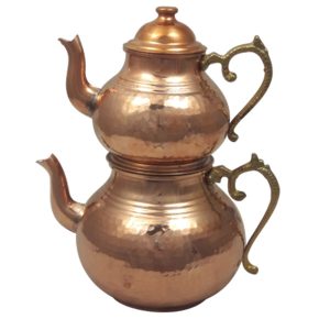 Théière Double en Cuivre Persan Martelée & Durable Azar
