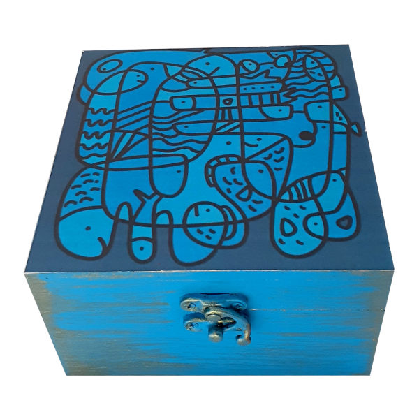 Boîte en Bois pour Cadeaux – Motif Artistique Naghashi