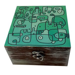 Boîte en Bois pour Cadeaux – Motif Artistique Naghashi