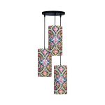 Lampe en tissu avec abat-jour cylindrique en velours Hamedi