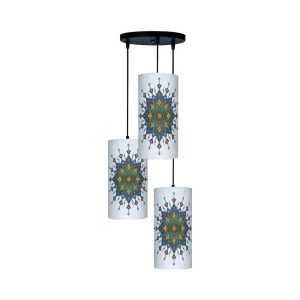 Lampe en tissu avec abat-jour cylindrique en velours modèle Liana