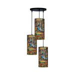 Lampe en tissu avec abat-jour cylindrique en velours Kazemi II
