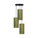 Lampe en tissu avec abat-jour cylindrique en velours Sahra