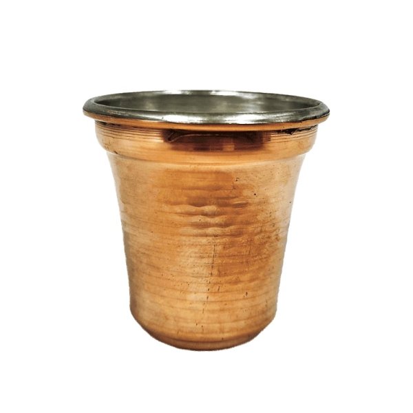 Tasse persane en cuivre - Fabriquée à la main avec anse pour boissons froides - Martelée Farin