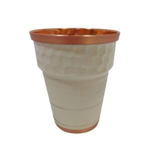 Tasse persane en cuivre – Fabriquée à la main avec anse pour boissons froides – Martelée Ladan