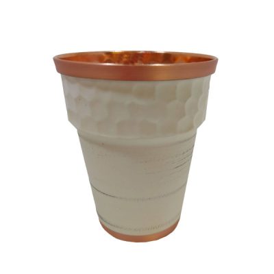 Tasse persane en cuivre – Fabriquée à la main avec anse pour boissons froides – Martelée Ladan