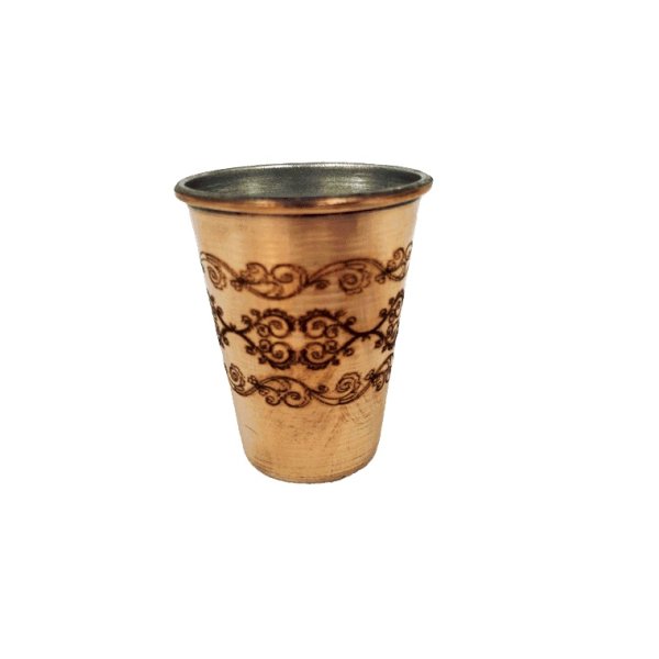 Tasse persane en cuivre - Fabriquée à la main avec anse pour boissons froides - Martelée Sana