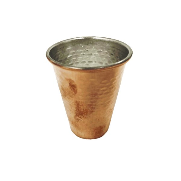Tasse persane en cuivre - Fabriquée à la main avec anse pour boissons froides - Martelée Tina