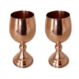 Ensemble de 2 verres à vin en cuivre persan faits à la main – Modèle martelé Ala