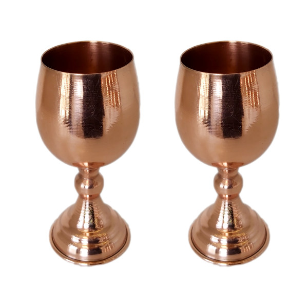 Ensemble de 2 verres à vin en cuivre persan faits à la main - Modèle martelé Ala