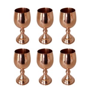 Ensemble de 6 verres à vin en cuivre persan faits à la main – Modèle martelé Ayne