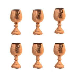 Ensemble de 6 verres à vin en cuivre persan faits à la main – Modèle martelé Shafagh        4o mini