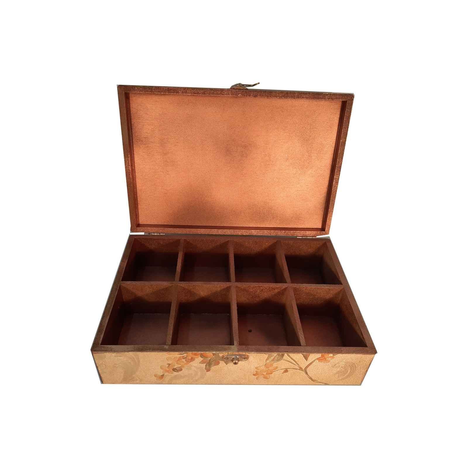 Boîte organisatrice en bois pour sachets de thé avec tiroirs Blé