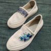 Chaussures Giveh - Chaussures traditionnelles perses respirantes faites à la main Modèle Fleur Bleue
