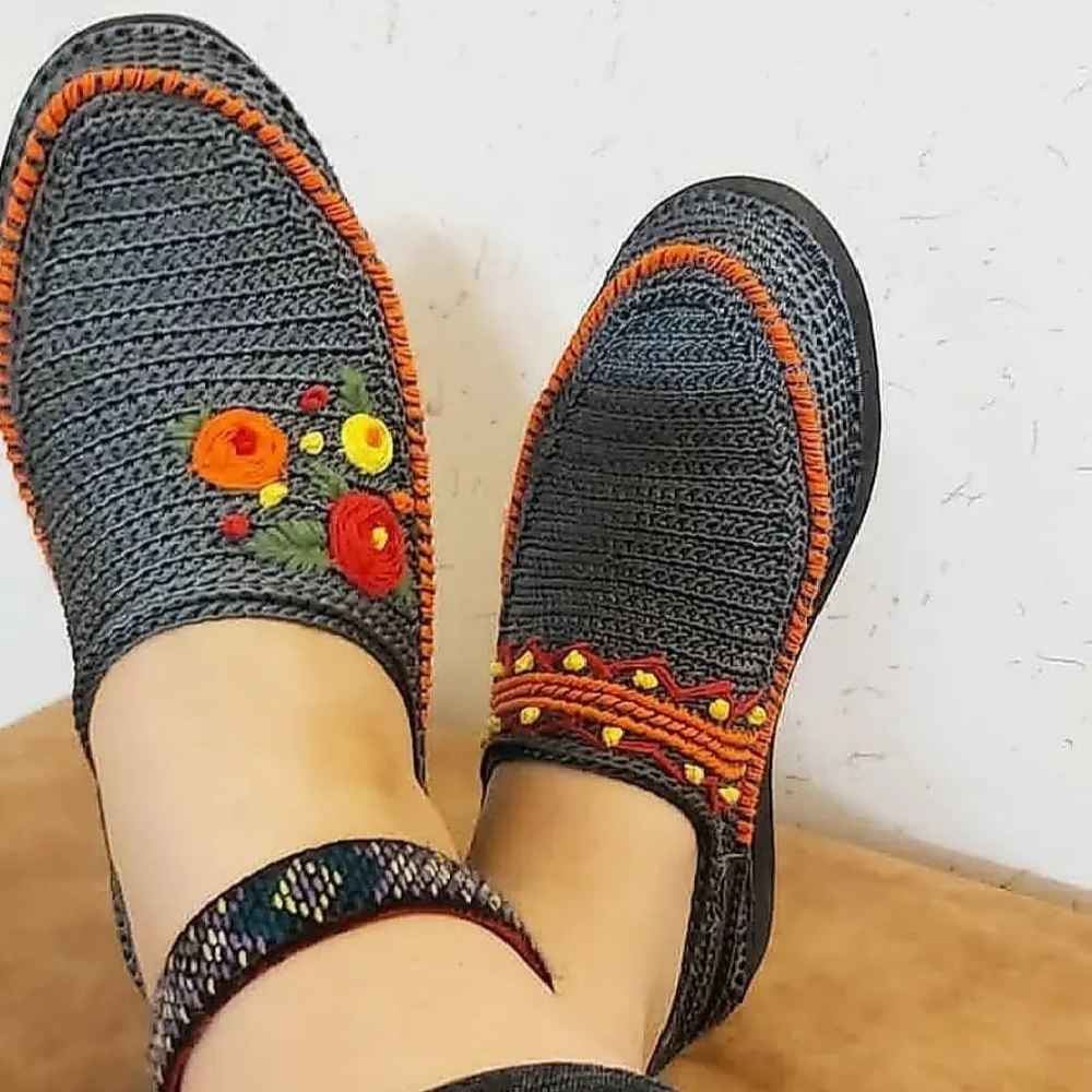 Chaussures Giveh - Chaussures traditionnelles perses respirantes faites à la main Modèle Gris