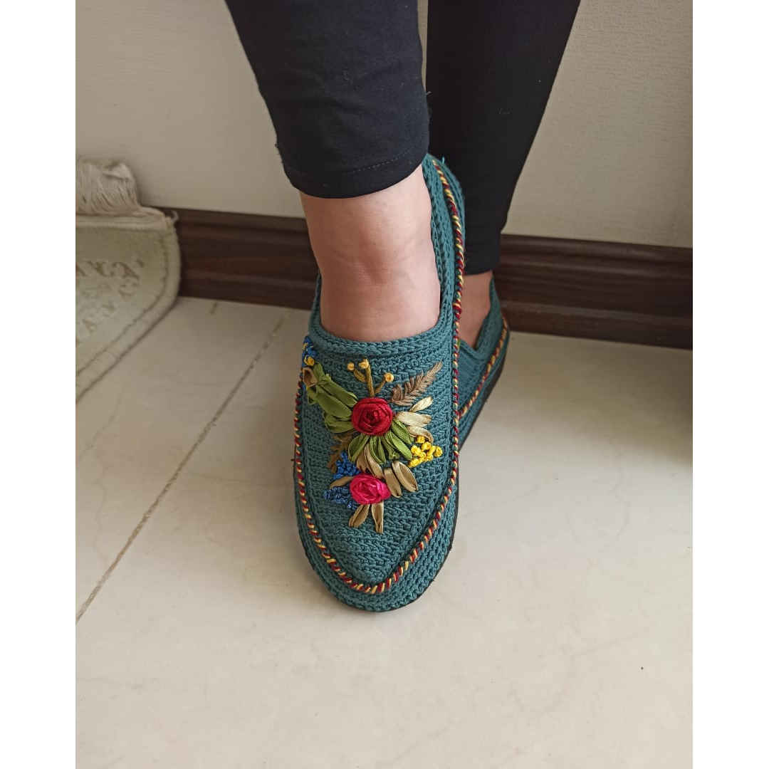 Chaussures Giveh – Chaussures traditionnelles perses respirantes faites à la main Modèle Fleur