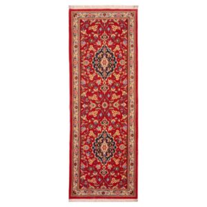 Tapis persan runner noué à la main 2 mètres modèle Nafas Qom