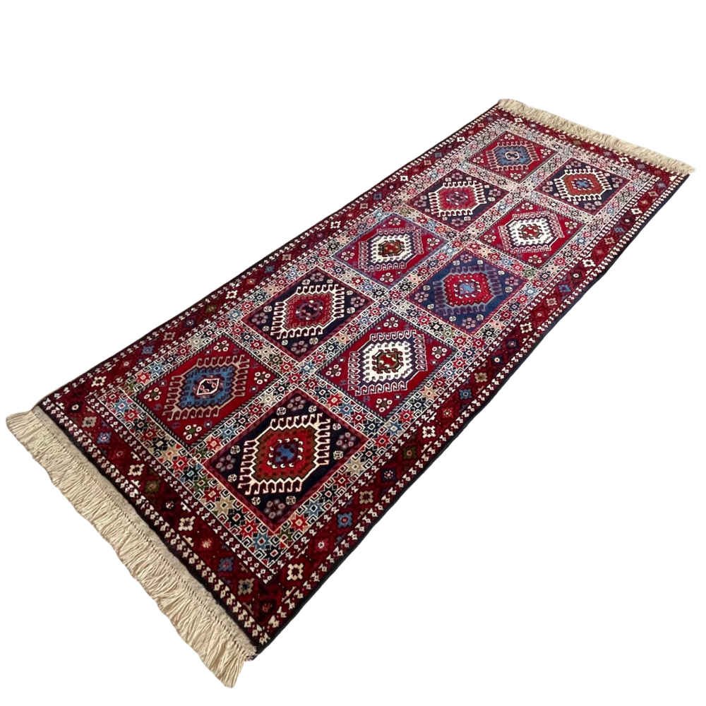 Tapis persan tribal runner noué à la main 2 mètres modèle Atila