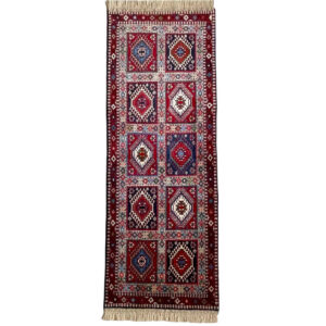 Tapis persan tribal runner noué à la main 2 mètres modèle Atila