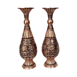 Vase décoratif en cuivre persan gravé fait main design Lavin – Set de 2