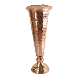 Vase décoratif persan en cuivre martelé fait main Cone