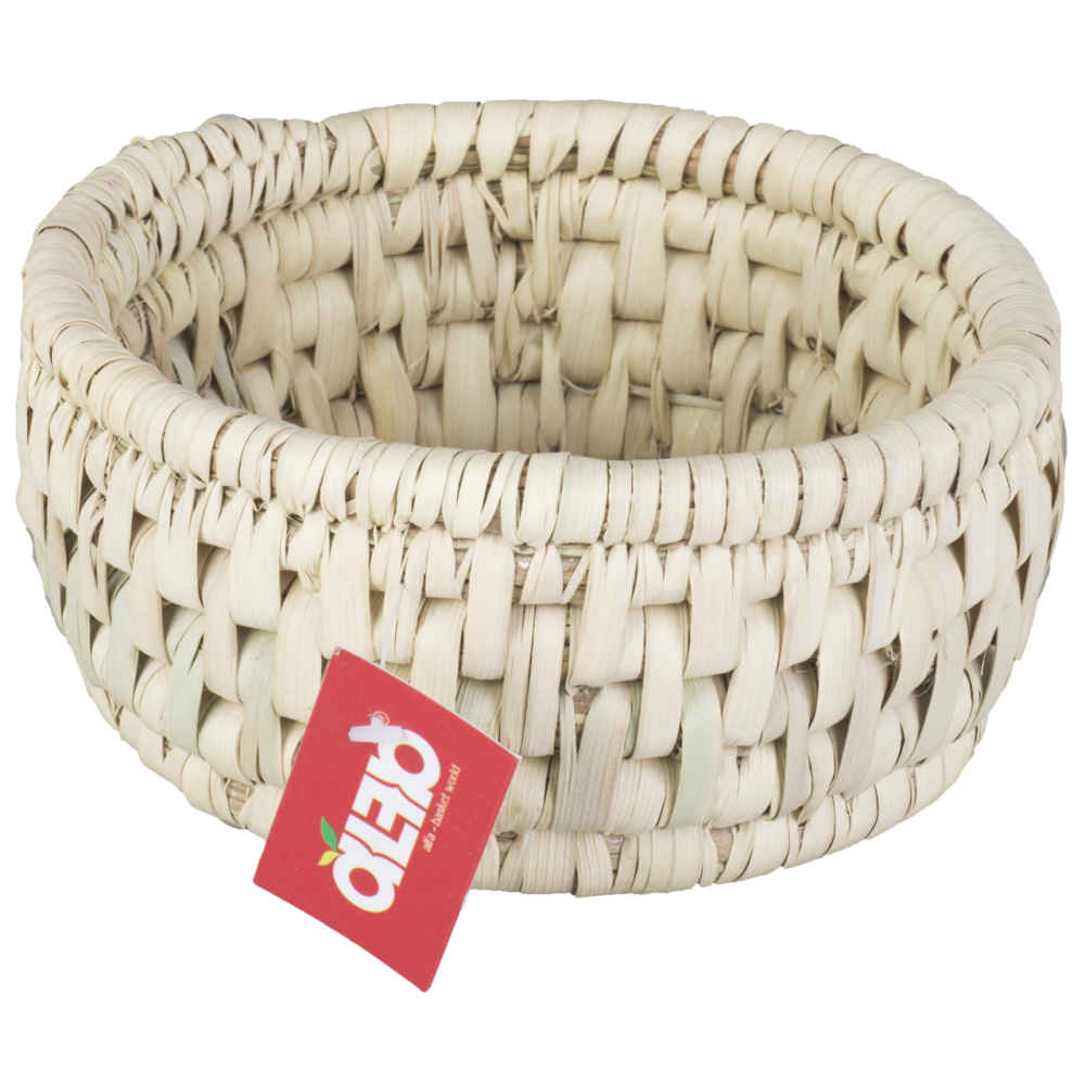 Panier de rangement en feuille de palmier tissé à la main persan modèle Zina