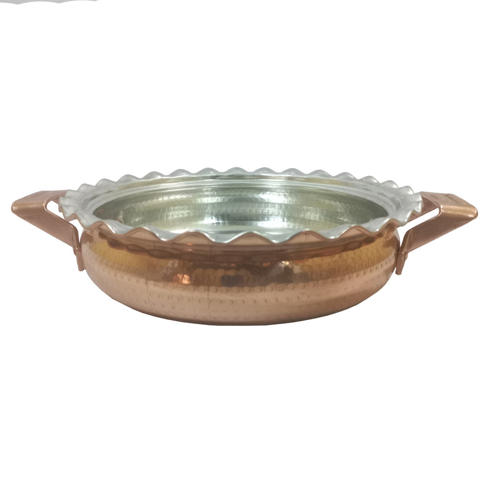 Poêle à Sauter Persane en Cuivre – Fabriquée à la Main avec Couvercle (Design Traditionnel)