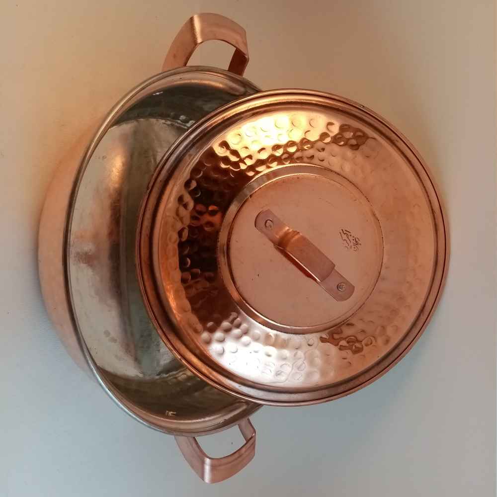 Poêle à Sauter Persane en Cuivre – Fabriquée à la Main avec Couvercle (Modèle Faraz)