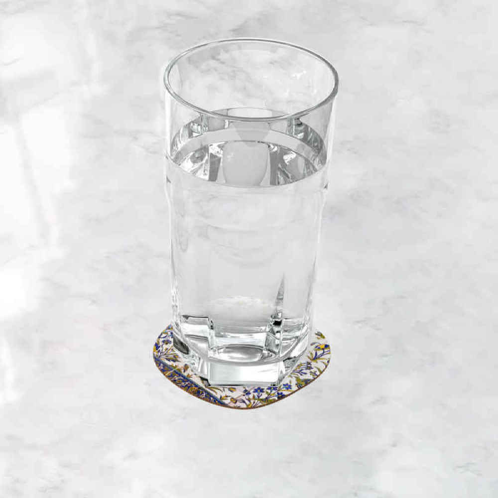 Ensemble de Dessous de Verre avec Motif Artistique d’Inspiration Persane Carreau Qajar