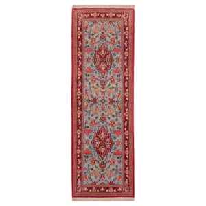 Tapis persan runner noué à la main modèle Sahar Qom