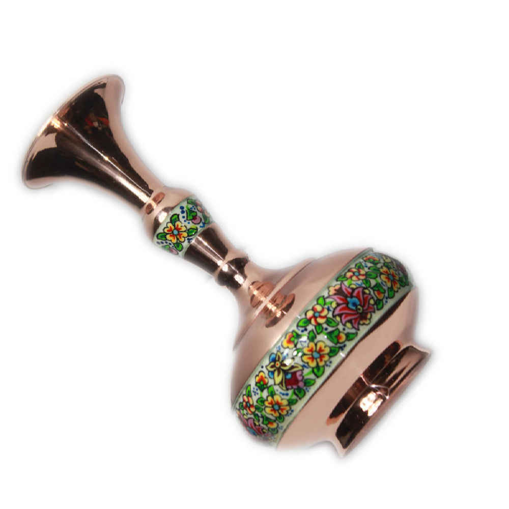 Vase en cuivre décoratif peint à la main avec émail Minakari persan Tahoora