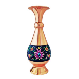 Vase en cuivre décoratif peint à la main avec émail Minakari persan Tahoora