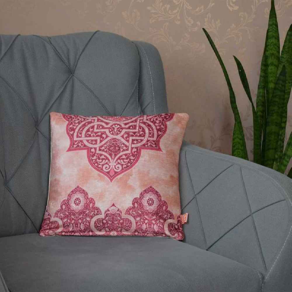 Housse de coussin en velours persan – Design Rose (Set de 2)