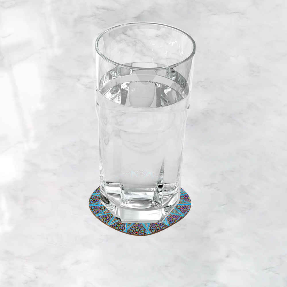 Ensemble de Dessous de Verre avec Motif de Mandalas d’Inspiration Persane