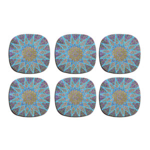 Ensemble de Dessous de Verre avec Motif de Mandalas d’Inspiration Persane