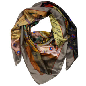 Persian Silk Scarf for Women – Luxe and Vibrant Shahnameh Design
