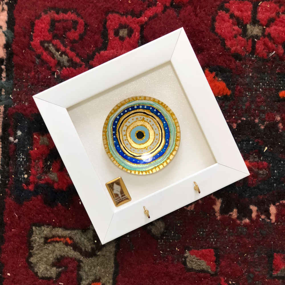 Porte-clés mural en bois décoratif avec design Cheshm Nazar C2