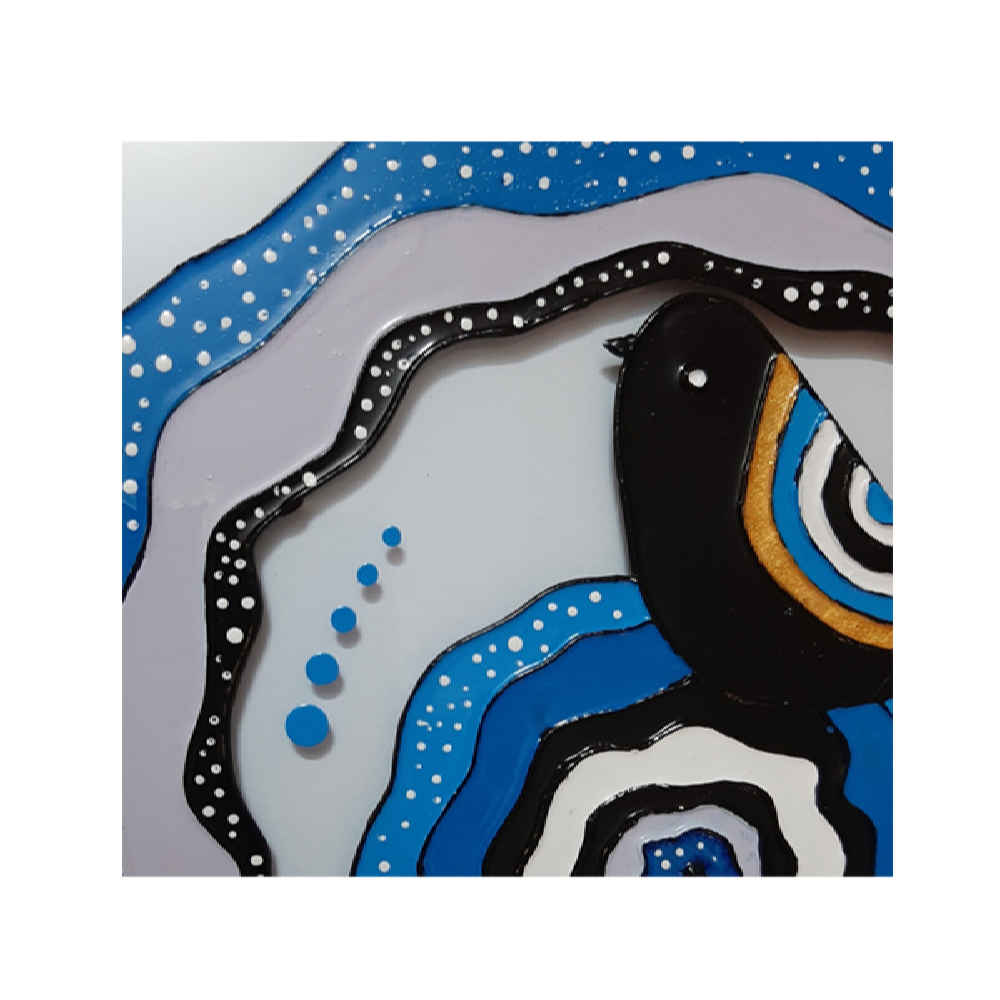 Porte-clés mural en bois décoratif avec design Cheshm Nazar EH22