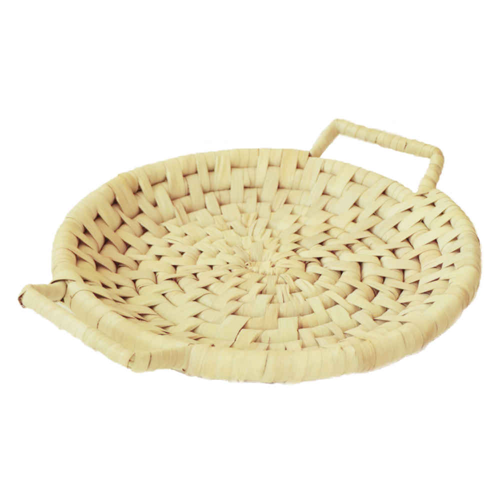 Panier de rangement en feuille de palmier tissé à la main persan avec poignées modèle Nesa