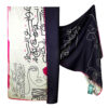 Châle en soie imprimé perse double face – Calligraphie artistique Yar