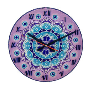 Horloge Murale en Vitrail Motif Floral – Sana