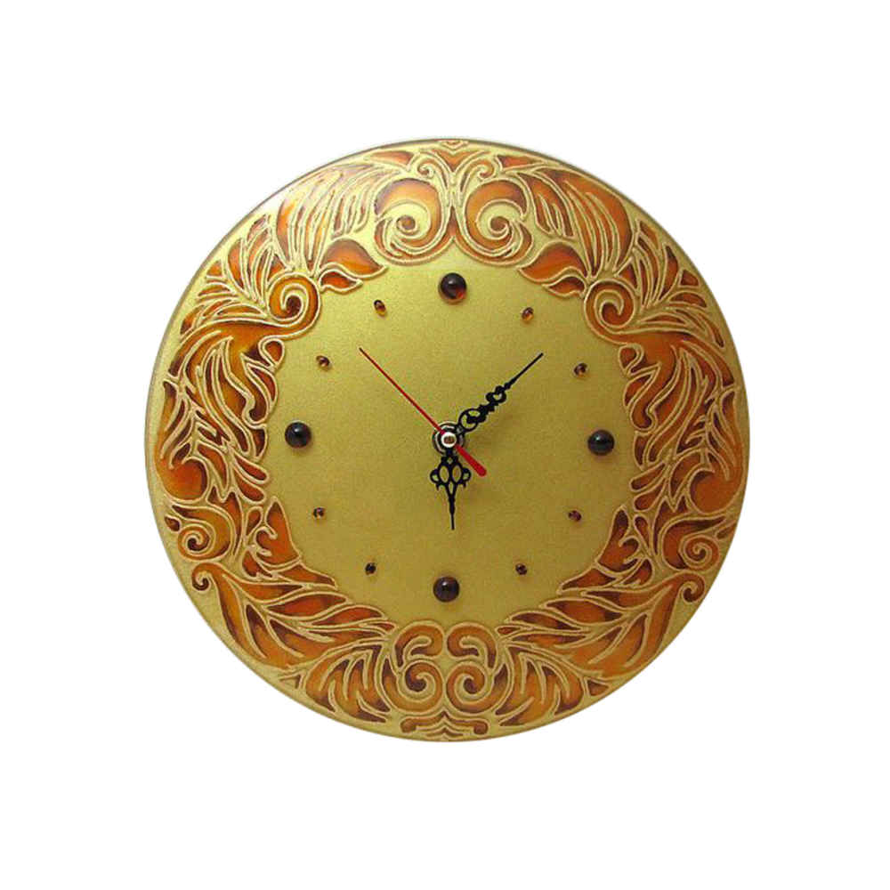 Horloge Murale en Vitrail Motif Floral - Modèle Tala
