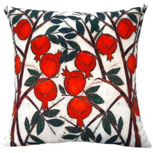 Housse de coussin en velours persan rouge – Design Ghashghaei (Set de 2)