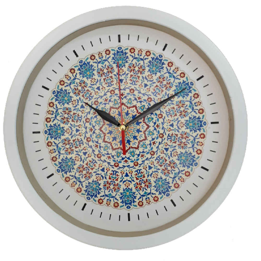 Horloge murale analogique inspirée de la Perse avec motif - Termeh