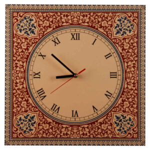 Horloge murale en bois persane artisanale Modèle Slimi