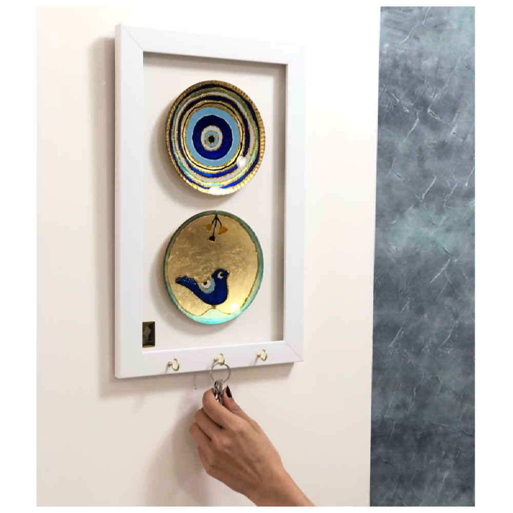 Porte-clés mural décoratif avec design Cheshm Nazar 02
