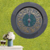 Horloge murale en bois persane artisanale avec motif calligraphique Vida