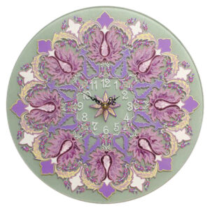 Horloge Murale en Vitrail Motif Floral – Nasim