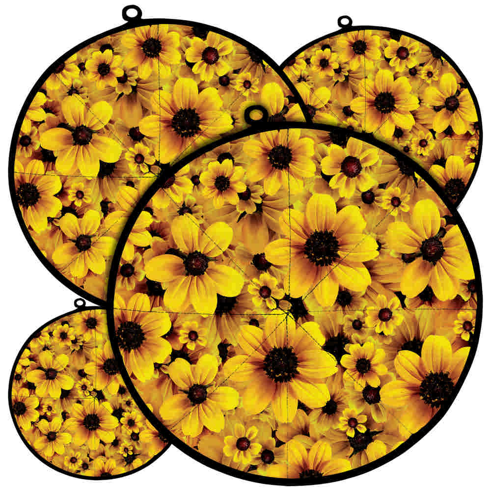 Damkoni - Bonnet de Riz Iranien - Attrape-Vapeur pour Couvercle Ensemble de 4 - Modèle Tournesol