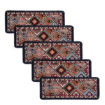 Lot de 5 paillassons d’intérieur pour la décoration – Antidérapants d’inspiration persane Zarin